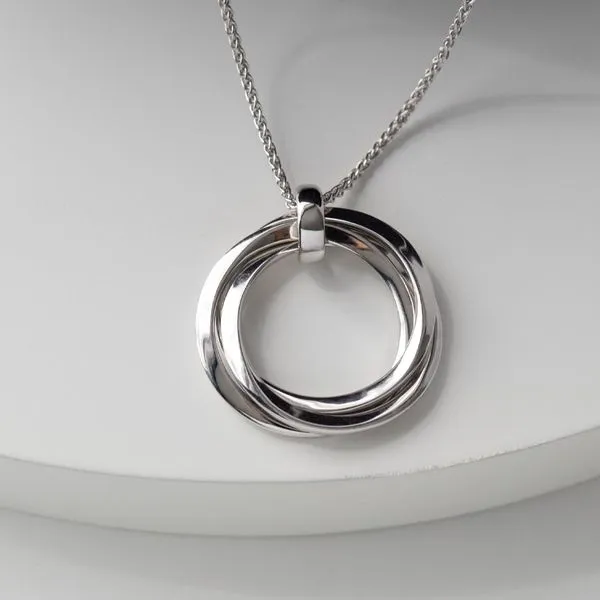 Sterling Silver Rhodium Plated Bevel Trilogy Grande Link Slider Necklace Length 26 Inches Image 3 Quality Gem LLC Bethel, CT