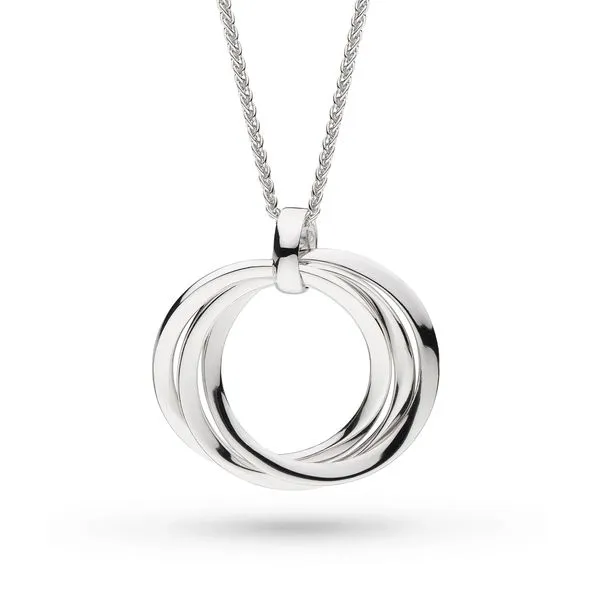 Sterling Silver Rhodium Plated Bevel Trilogy Grande Link Slider Necklace Length 26 Inches Quality Gem LLC Bethel, CT