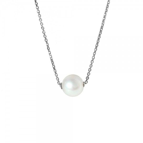 Sterling Silver 8mm Single Pearl Necklace Length 16-18 Inches Quality Gem LLC Bethel, CT
