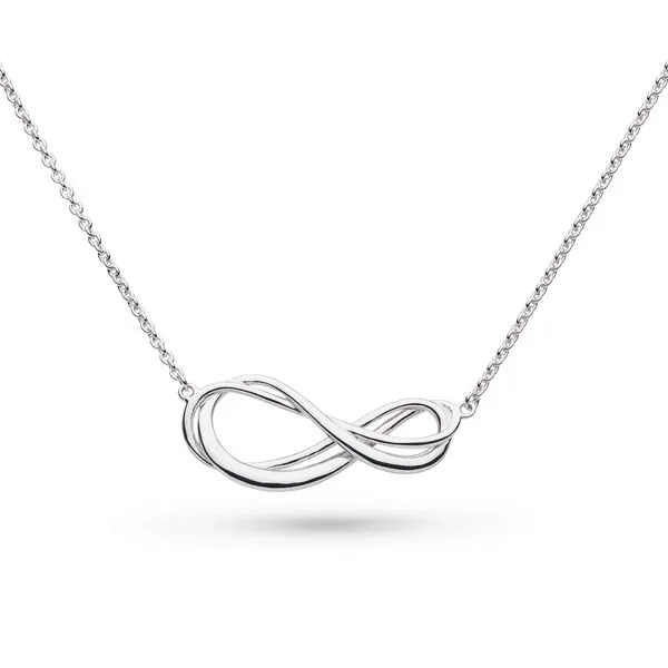 Sterling Silver Rhodium Plated Infinity Necklace Length 18 Inches Quality Gem LLC Bethel, CT