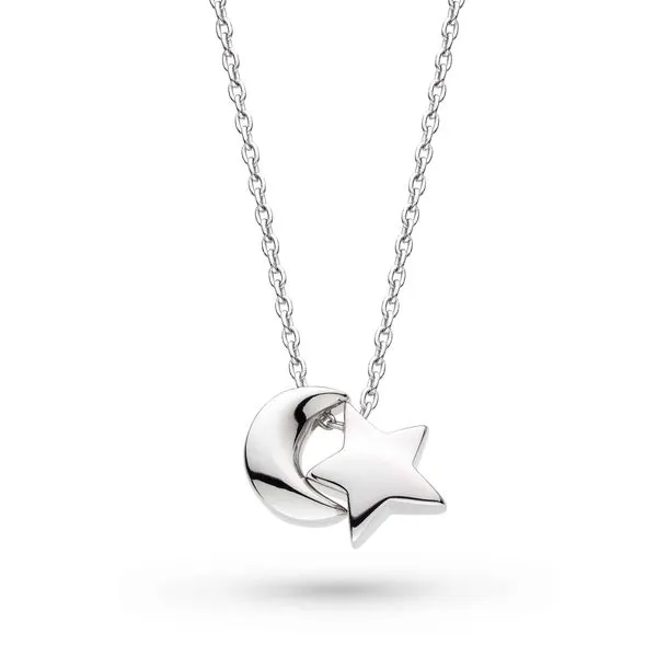 Sterling Silver Rhodium Plated Miniatures Moonlight Necklace Length 18 Inches Quality Gem LLC Bethel, CT