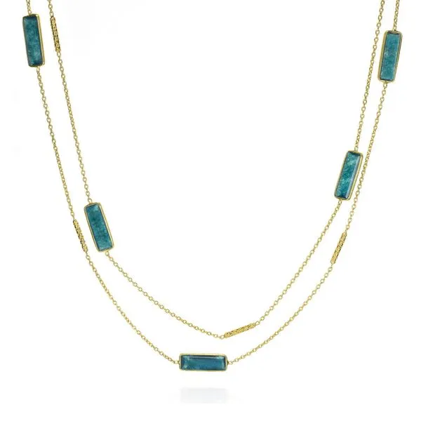 Sterling Silver 18K Vermeil Apatite Empire Necklace Length 36 Inches Quality Gem LLC Bethel, CT