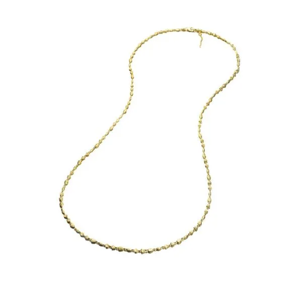 Sterling Silver 18K Vermeil Nuggets Necklace Length 16-18 Inches Adjustable Image 2 Quality Gem LLC Bethel, CT