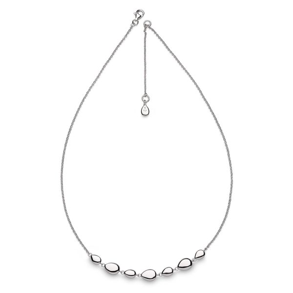 Sterling Silver Rhodium Plated Coast Pebbles Linking Pebbles Necklet Length 18 Inches Quality Gem LLC Bethel, CT