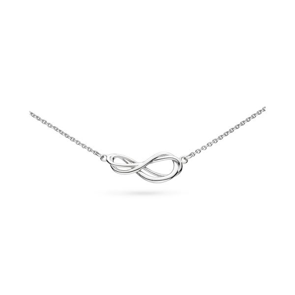 Sterling Silver Rhodium Plated Infinity Mini Necklace Length 17 Inches Quality Gem LLC Bethel, CT