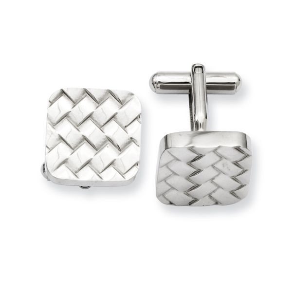 Stainless Steel Weave Design Cufflinks Quality Gem LLC Bethel, CT