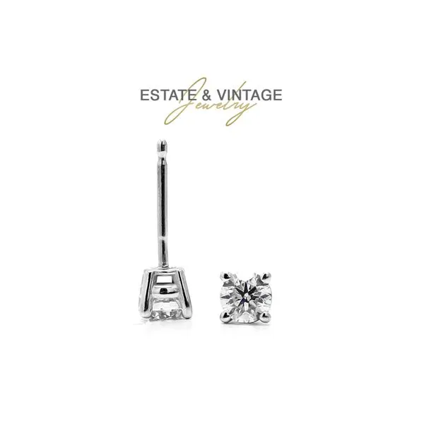 Estate 14K White Gold 0.40ctw H-I/SI RBC Diamond Stud Earrings Raleigh Diamond Fine Jewelry Raleigh, NC