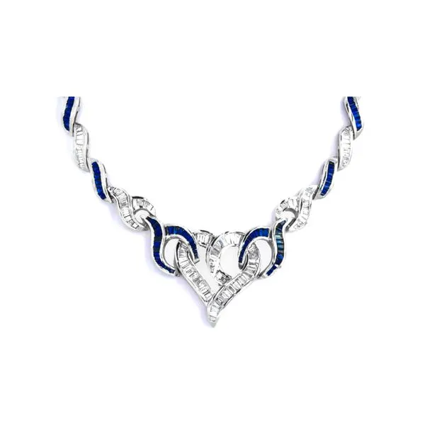 Estate 18K White Gold 10.87ctw Sapphire & Diamonds 16