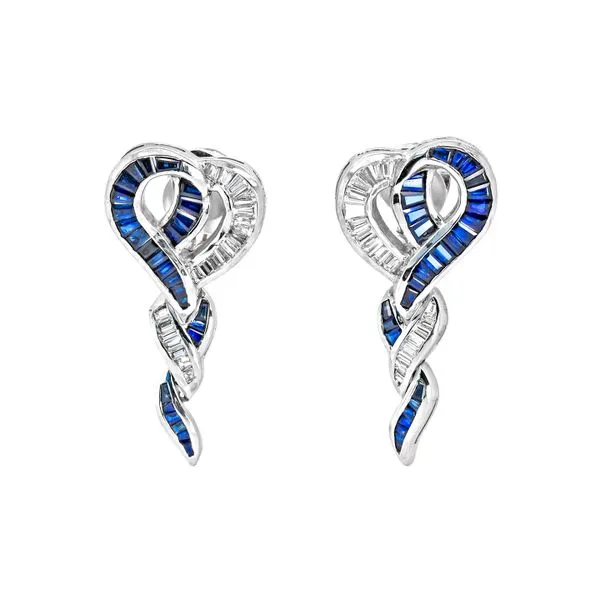 Estate 18K White Gold 10.87ctw Sapphire & Diamonds 16