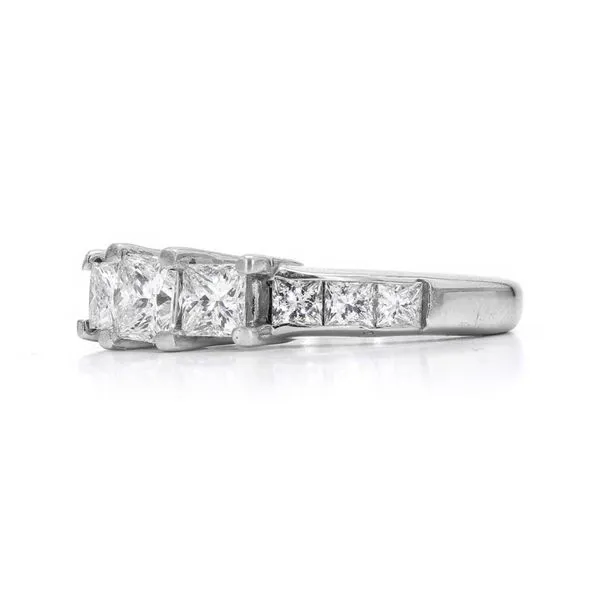 Estate The Leo 18K Platinum 1.52ctw F-G/VS1-VS2 3-Stone Princess Cut Diamond Ring Size 5.5 Image 2 Raleigh Diamond Fine Jewelry Raleigh, NC