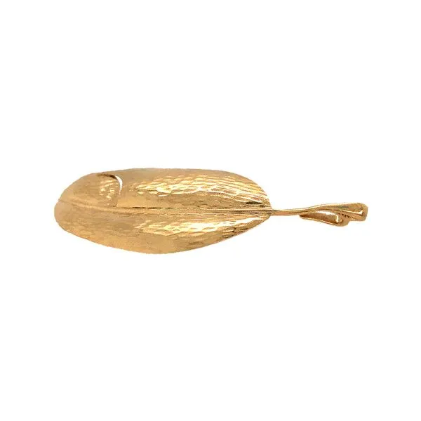 Estate Tiffany & Co. 18K Yellow Gold Large Leaf Pendant Image 2 Raleigh Diamond Fine Jewelry Raleigh, NC