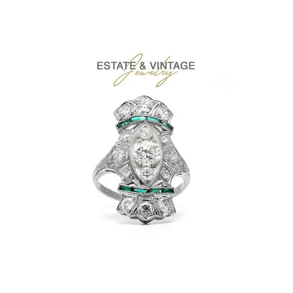 Estate Platinum 2.50ctw Vintage Art Deco Diamond Fashion Ring Size 7 Raleigh Diamond Fine Jewelry Raleigh, NC