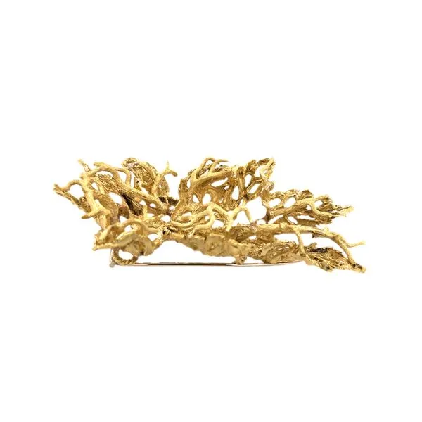 Estate 18K Yellow Gold Freeform Coral Reef Style Brooch Pin by Edna Nelkin Image 2 Raleigh Diamond Fine Jewelry Raleigh, NC