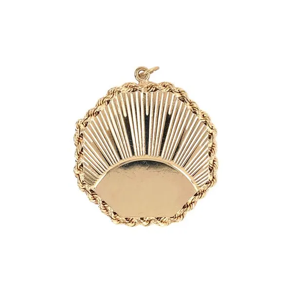 Estate 14K Yellow Gold Octagon Locket Pendant with Garnets Image 2 Raleigh Diamond Fine Jewelry Raleigh, NC