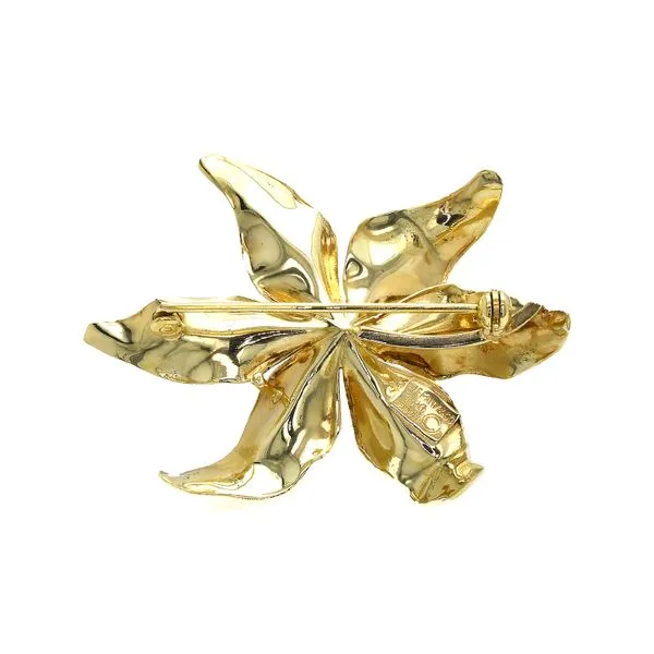 Estate Tiffany & Co. 14K Yellow Gold Flower Brooch Image 2 Raleigh Diamond Fine Jewelry Raleigh, NC