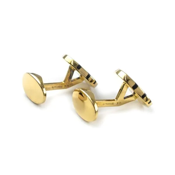 Estate Tiffany & Co. 18K Yellow Gold Striped Cufflinks Image 4 Raleigh Diamond Fine Jewelry Raleigh, NC