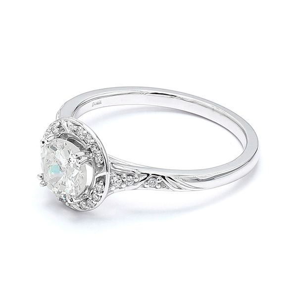 14K White Gold 1.01ctw K/I1 Halo Diamond Ring Image 2 Raleigh Diamond Fine Jewelry Raleigh, NC