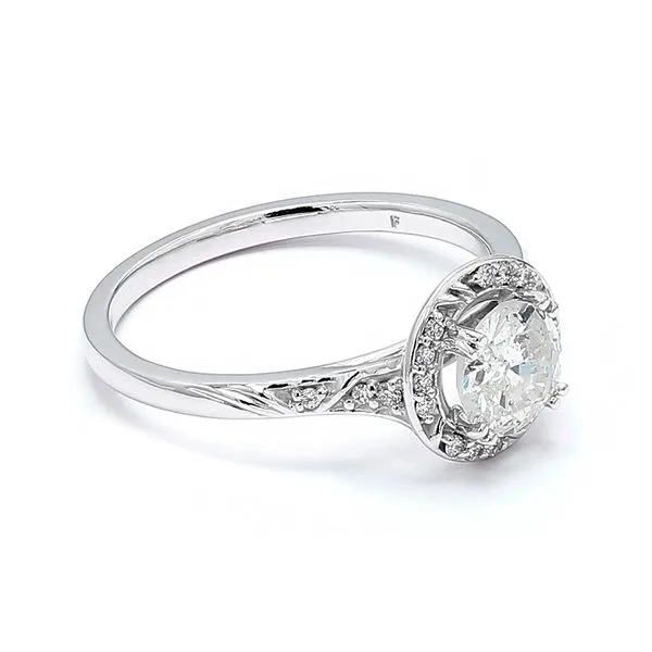 14K White Gold 1.01ctw K/I1 Halo Diamond Ring Image 3 Raleigh Diamond Fine Jewelry Raleigh, NC