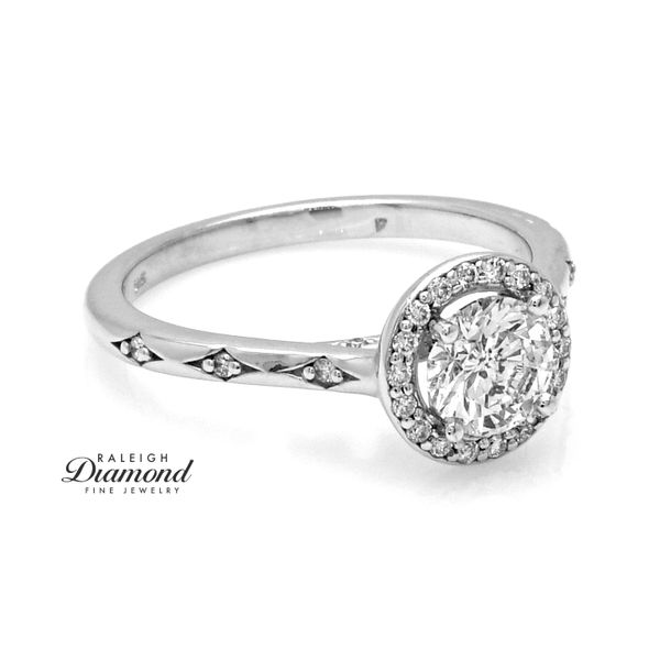 14K White Gold 0.85ctw Halo Diamond Engagement Ring Image 3 Raleigh Diamond Fine Jewelry Raleigh, NC
