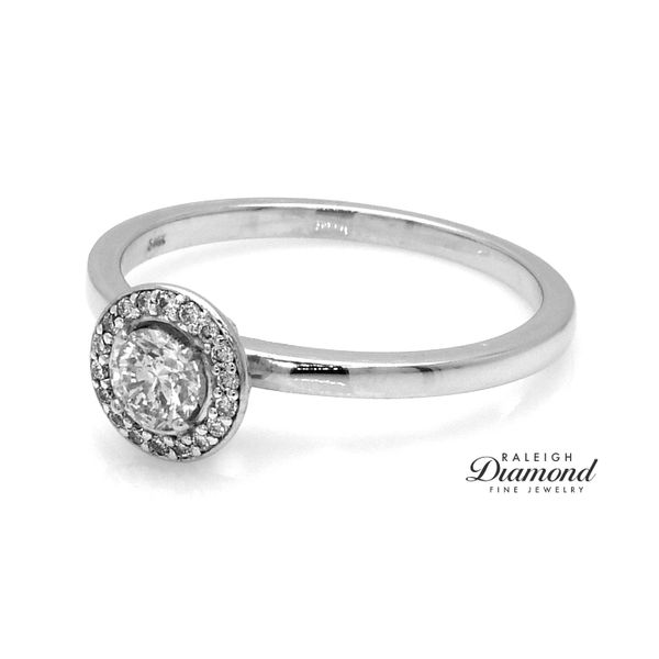 14k White Gold 0.31CTW Diamond Halo Ring Image 2 Raleigh Diamond Fine Jewelry Raleigh, NC