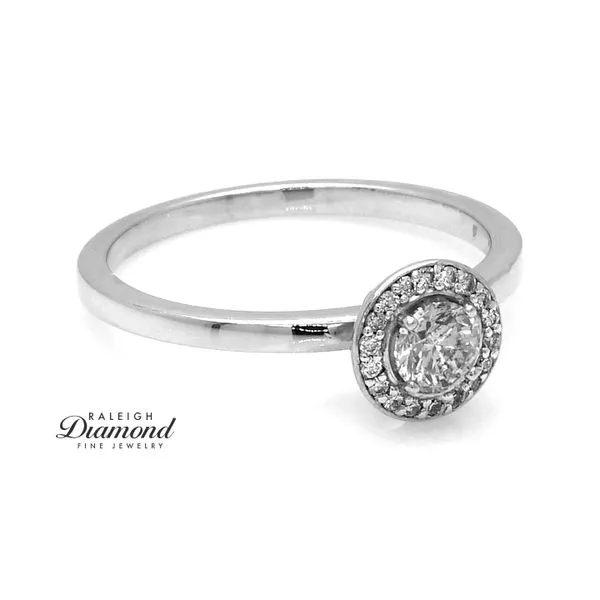 14k White Gold 0.31CTW Diamond Halo Ring Image 3 Raleigh Diamond Fine Jewelry Raleigh, NC