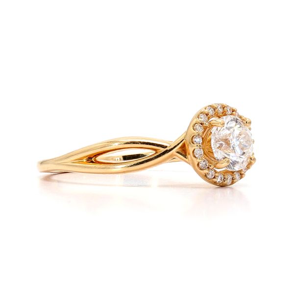 14K Yellow Gold 0.78ctw H-I/SI2 Halo Diamond Engagement Ring Image 3 Raleigh Diamond Fine Jewelry Raleigh, NC
