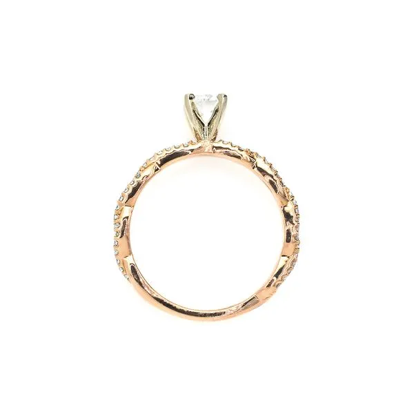 14K Rose Gold 0.67ctw Twisted Shank Diamond Engagement Ring Size 7.0 Image 3 Raleigh Diamond Fine Jewelry Raleigh, NC