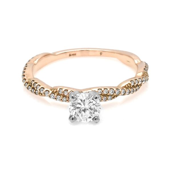 14K Rose Gold 0.67ctw I-J/VS2 Twisted Shank Diamond Raleigh Diamond Fine Jewelry Raleigh, NC