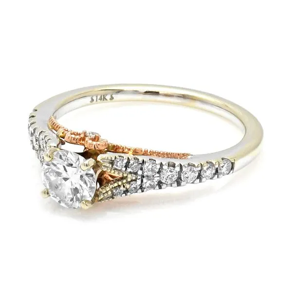 14k White and Rose Gold 0.80ctw Diamond Engagement Ring Image 2 Raleigh Diamond Fine Jewelry Raleigh, NC