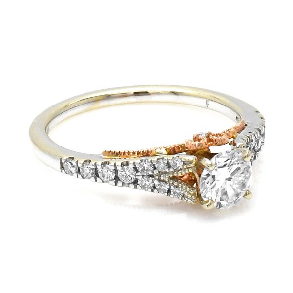 14k White and Rose Gold 0.80ctw Diamond Engagement Ring Image 3 Raleigh Diamond Fine Jewelry Raleigh, NC