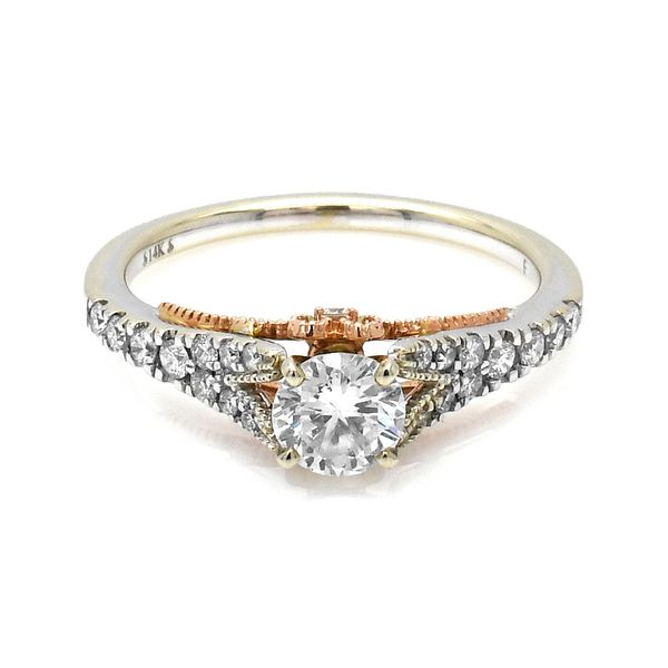 14k White and Rose Gold 0.80ctw Diamond Engagement Ring Raleigh Diamond Fine Jewelry Raleigh, NC