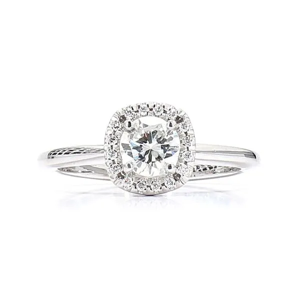 14K White Gold 0.68ctw I/SI2 Halo Diamond Raleigh Diamond Fine Jewelry Raleigh, NC