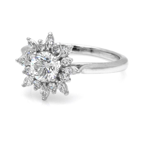 14k White Gold 1.17 CTTW Diamonds SnowFlake Engagement Ring Image 2 Raleigh Diamond Fine Jewelry Raleigh, NC