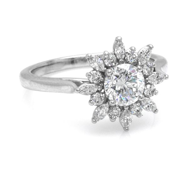 14k White Gold 1.17 CTTW Diamonds SnowFlake Engagement Ring Image 3 Raleigh Diamond Fine Jewelry Raleigh, NC