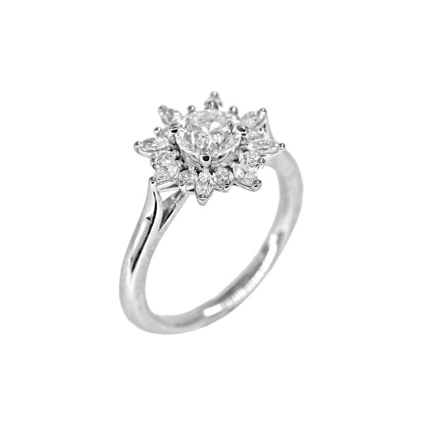 14k White Gold 1.17 CTTW Diamonds SnowFlake Engagement Ring Image 4 Raleigh Diamond Fine Jewelry Raleigh, NC