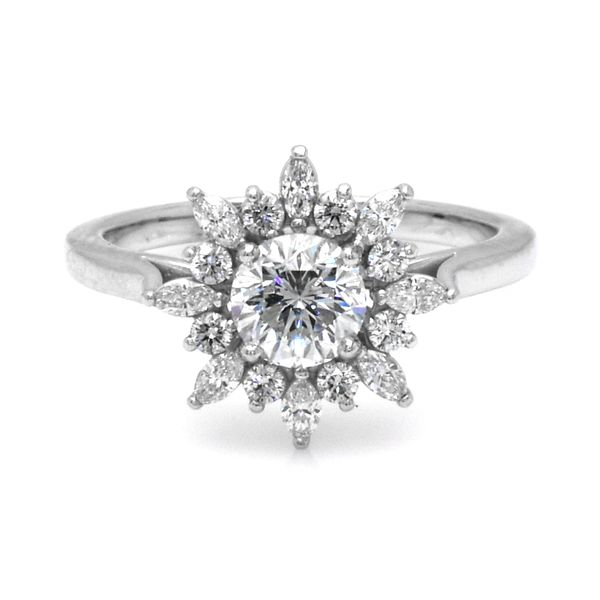 14k White Gold 1.17 CTTW Diamonds SnowFlake Engagement Ring Raleigh Diamond Fine Jewelry Raleigh, NC