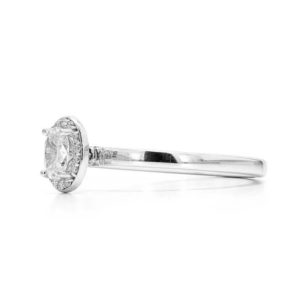 14K White Gold 0.28ctw H/VS2 Oval Halo Diamond Image 2 Raleigh Diamond Fine Jewelry Raleigh, NC