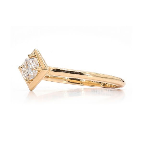 14K Yellow Gold 0.45ctw Shield Solitaire Engagement Ring Image 2 Raleigh Diamond Fine Jewelry Raleigh, NC