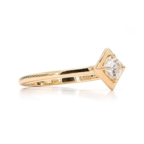 14K Yellow Gold 0.45ctw Shield Solitaire Engagement Ring Image 3 Raleigh Diamond Fine Jewelry Raleigh, NC