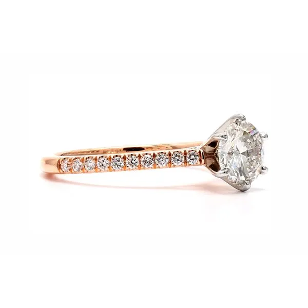 14K Rose Gold 1.20ctw J/SI2 Accented Shank Diamond Ring Image 3 Raleigh Diamond Fine Jewelry Raleigh, NC