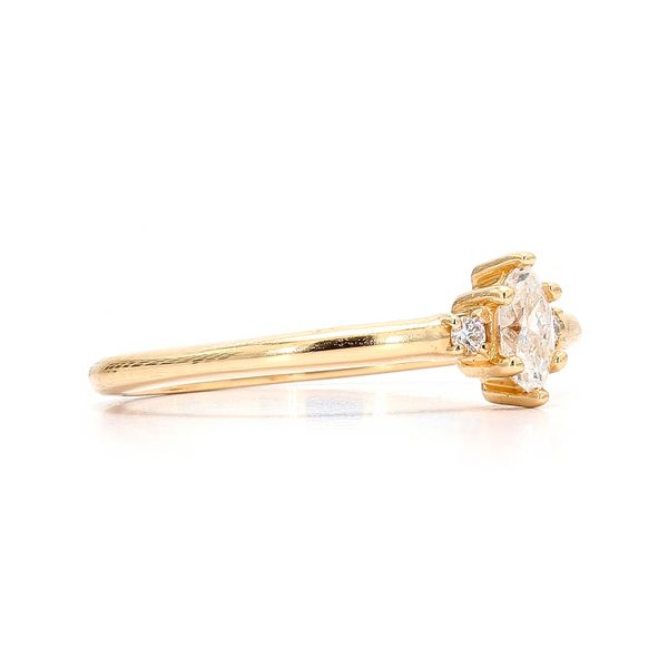 14K Yellow Gold 0.21ctw G-H/SI 3-Stone Marquise Diamond Size 6.75 Image 3 Raleigh Diamond Fine Jewelry Raleigh, NC