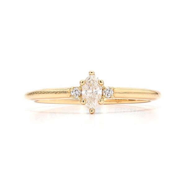 14K Yellow Gold 0.21ctw G-H/SI 3-Stone Marquise Diamond Raleigh Diamond Fine Jewelry Raleigh, NC