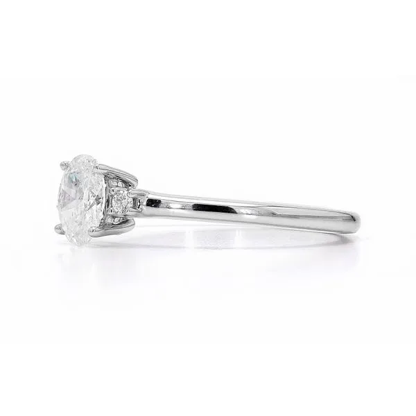 14K White Gold 0.53ctw G-H/SI 3-Stone Oval Signature Diamond Ring Image 2 Raleigh Diamond Fine Jewelry Raleigh, NC