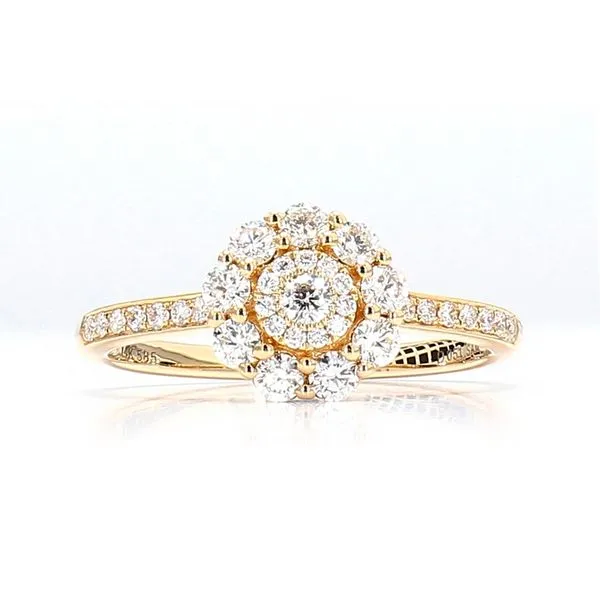 14K Yellow Gold 0.51cttw Cluster Diamond Ring Raleigh Diamond Fine Jewelry Raleigh, NC