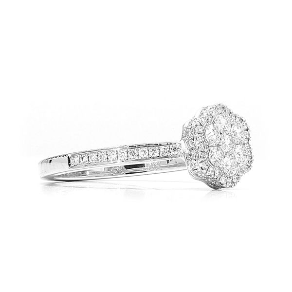 14K White Gold 0.50cttw Cluster Diamond Ring Image 3 Raleigh Diamond Fine Jewelry Raleigh, NC