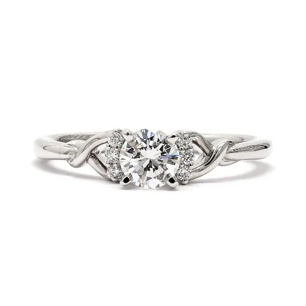 14K White Gold 0.50ctw G/VS2 Twist Accented Diamond Ring Raleigh Diamond Fine Jewelry Raleigh, NC