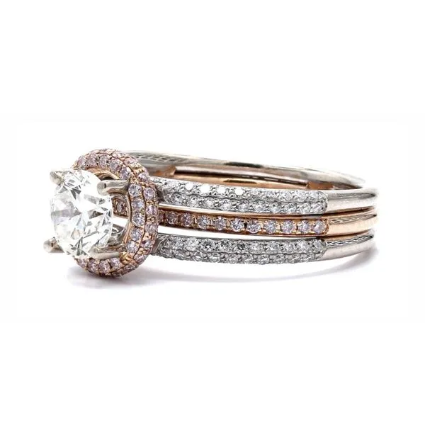 Estate 18K Rose & White Gold 1.05ctw F/VS2 Diamond Size 6.5 Image 2 Raleigh Diamond Fine Jewelry Raleigh, NC