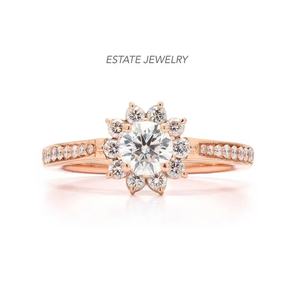 Estate 14K Rose Gold 1.50ctw I/VVS2 Flower Style Diamond Size 7 Raleigh Diamond Fine Jewelry Raleigh, NC
