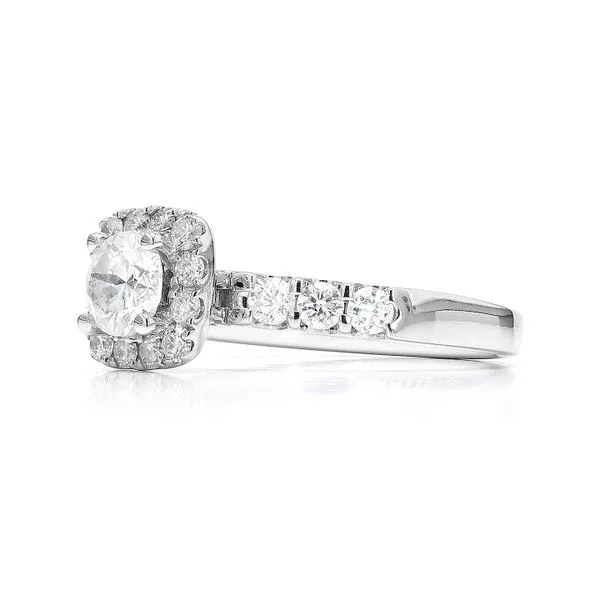 14K White Gold 1.26ctw Halo Diamond Engagement Ring Image 2 Raleigh Diamond Fine Jewelry Raleigh, NC