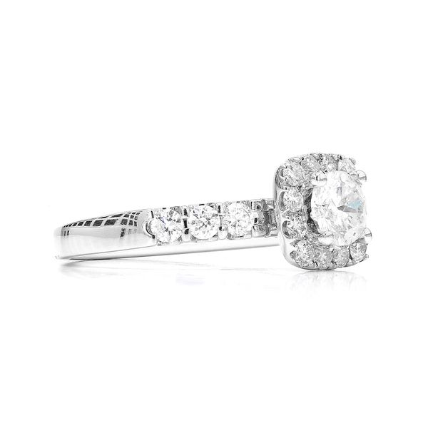 14K White Gold 1.26ctw Halo Diamond Engagement Ring Image 3 Raleigh Diamond Fine Jewelry Raleigh, NC